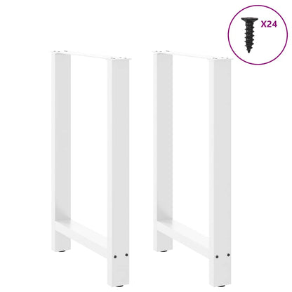 Gambe per Tavolino Bianco 2 pz 60x(90-91) cm Acciaio