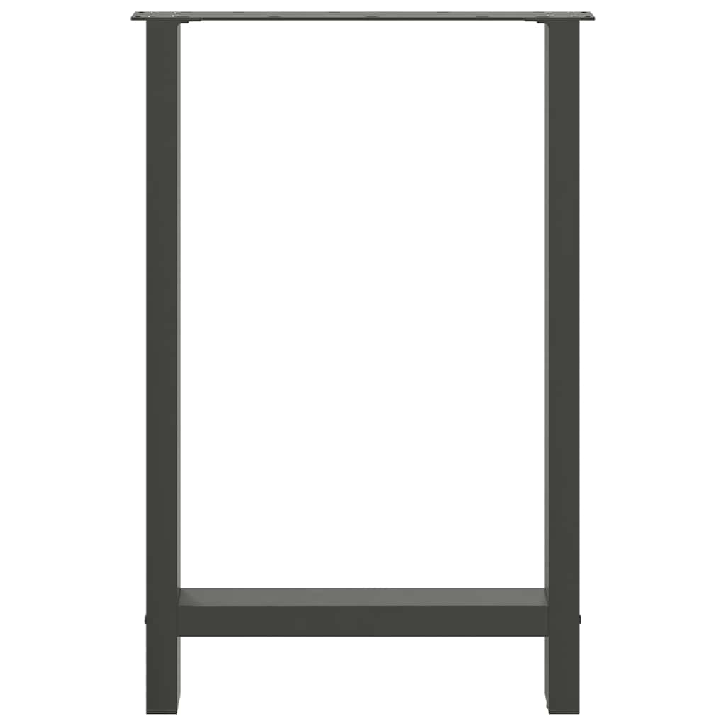 Gambe per tavolo da bar antracite 2 pz 60x(90-91) cm in acciaio