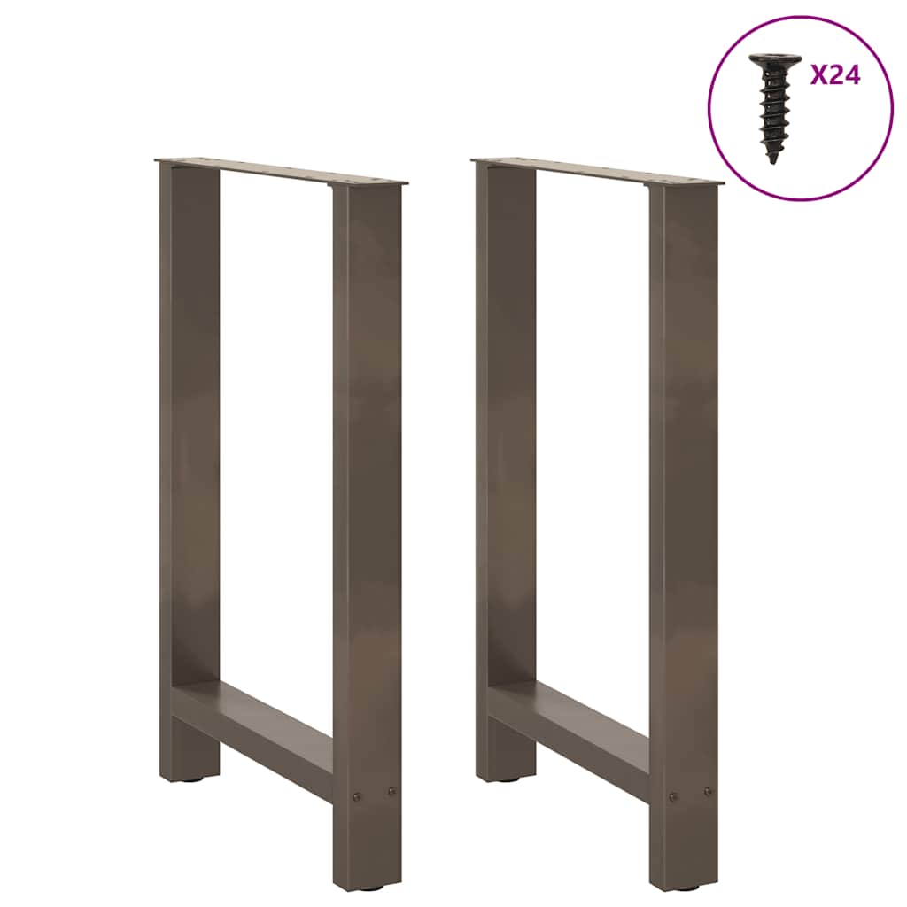 Gambe per tavolo da bar in acciaio naturale 2 pz 60x(90-91) cm in acciaio