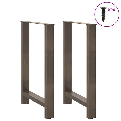 Gambe per tavolo da bar in acciaio naturale 2 pz 60x(90-91) cm in acciaio