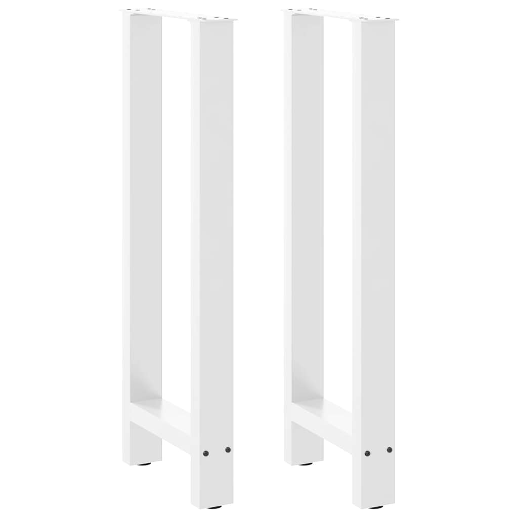 Gambe per Tavolino Bianco 2 pz 40x(100-101) cm Acciaio