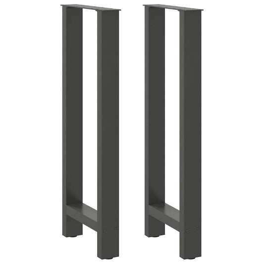 Gambe per tavolo da bar antracite 2 pz 40x(100-101) cm