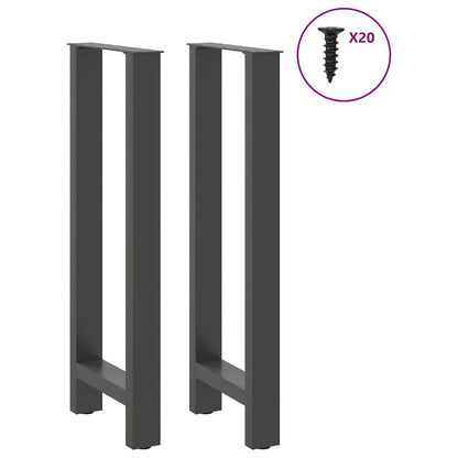 Gambe per tavolo da bar antracite 2 pz 40x(100-101) cm in acciaio