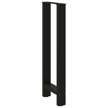 Gambe per Tavolino Nero 2 pz 50x(100-101) cm Acciaio