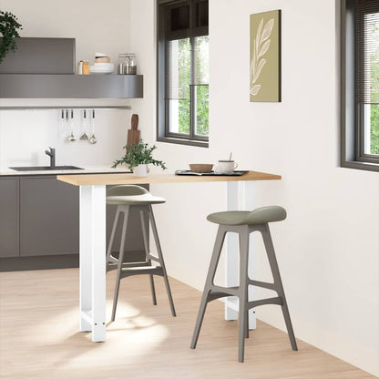 Gambe per tavolo da bar bianche 2 pz 50x(100-101) cm in acciaio