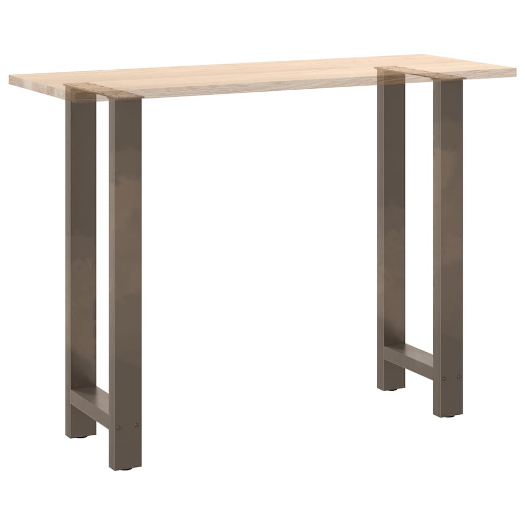 Gambe per tavolo da bar in acciaio naturale 2 pz 50x(100-101) cm in acciaio