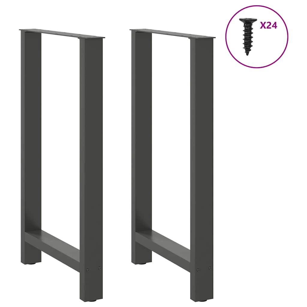 Gambe per tavolo da bar antracite 2 pz 60x(100-101) cm in acciaio