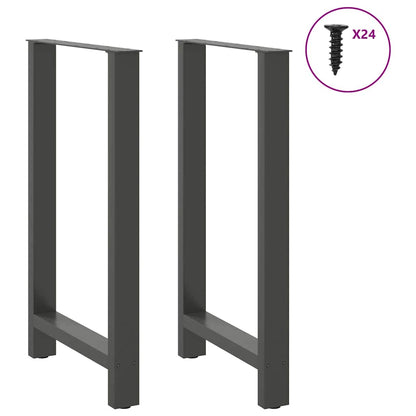Gambe per tavolo da bar antracite 2 pz 60x(100-101) cm in acciaio