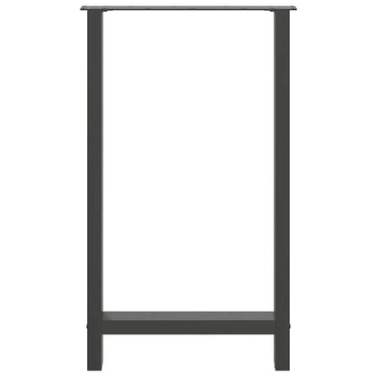 Gambe per tavolo da bar antracite 2 pz 60x(100-101) cm in acciaio