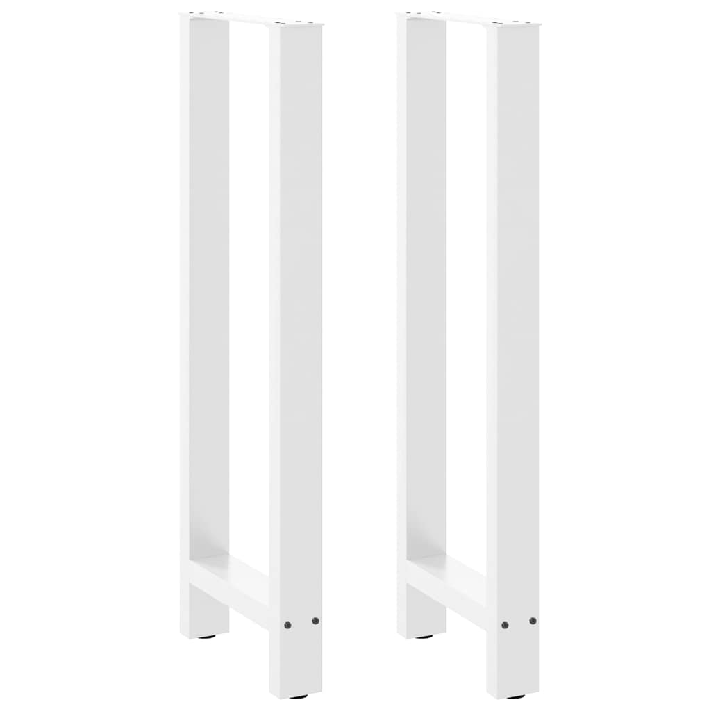 Gambe per Tavolino Bianco 2 pz 40x(110-111) cm Acciaio