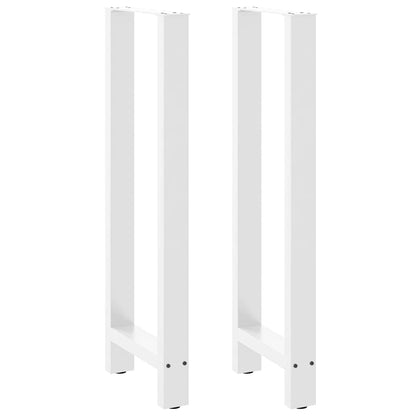 Gambe per Tavolino Bianco 2 pz 40x(110-111) cm Acciaio