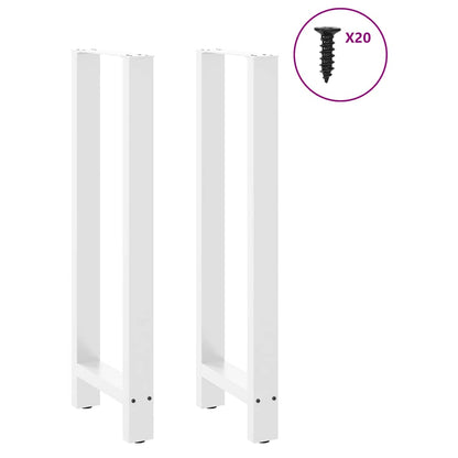 Gambe per Tavolino Bianco 2 pz 40x(110-111) cm Acciaio