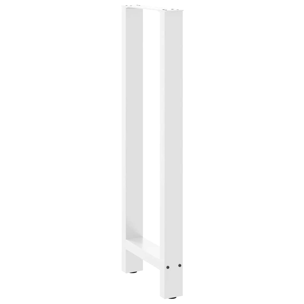 Gambe per Tavolino Bianco 2 pz 40x(110-111) cm Acciaio