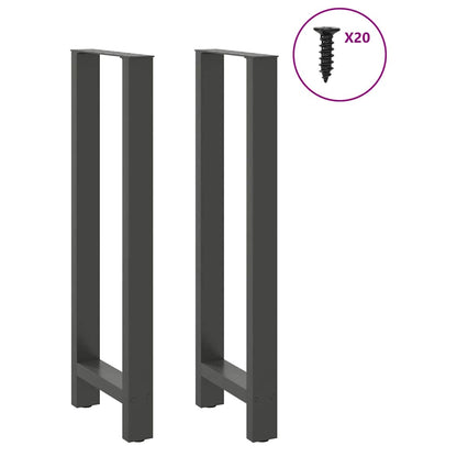 Gambe per tavolo da bar antracite 2 pz 40x(110-111) cm in acciaio