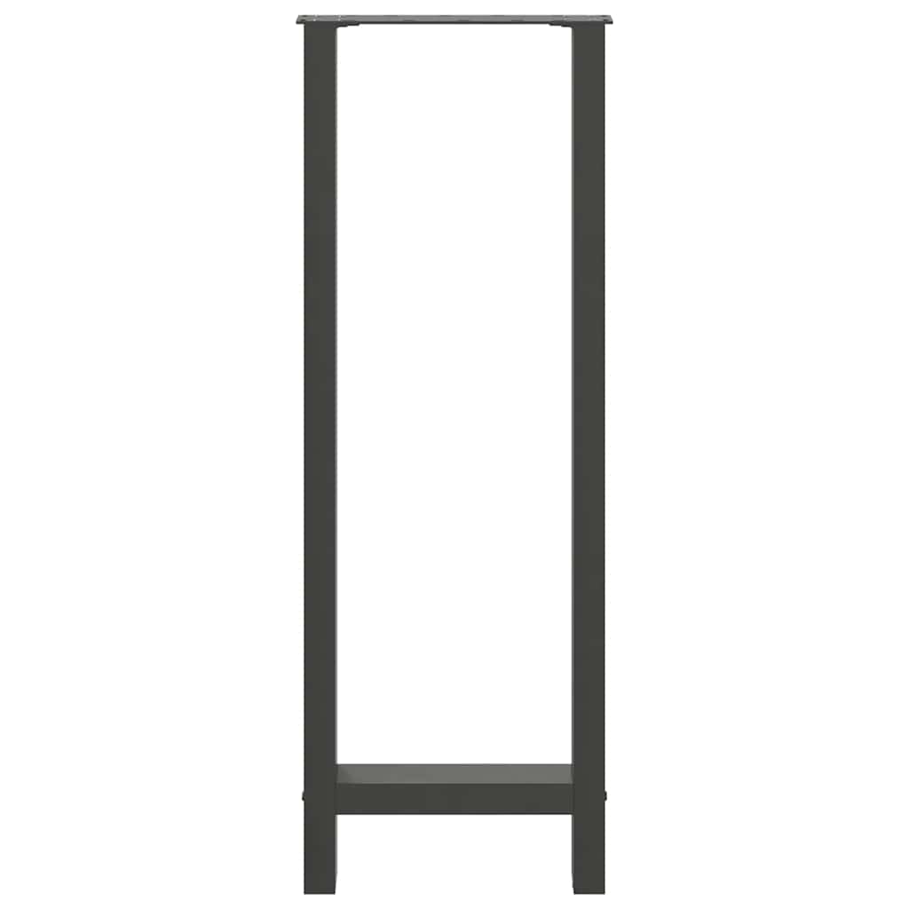 Gambe per tavolo da bar antracite 2 pz 40x(110-111) cm in acciaio