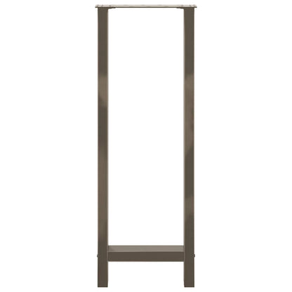 Gambe per tavolo da bar in acciaio naturale 2 pz 40x(110-111) cm in acciaio