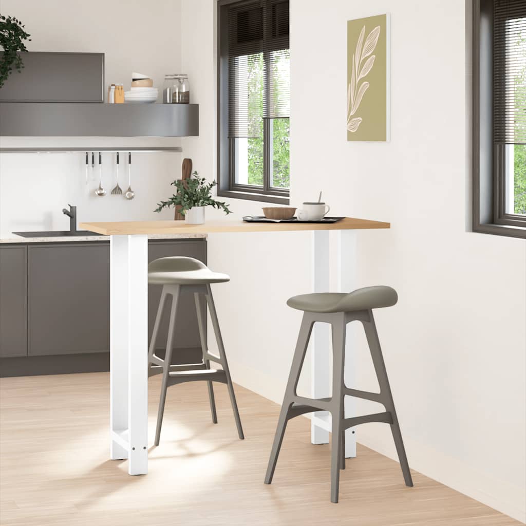 Gambe per tavolo da bar bianche 2 pz 50x(110-111) cm in acciaio