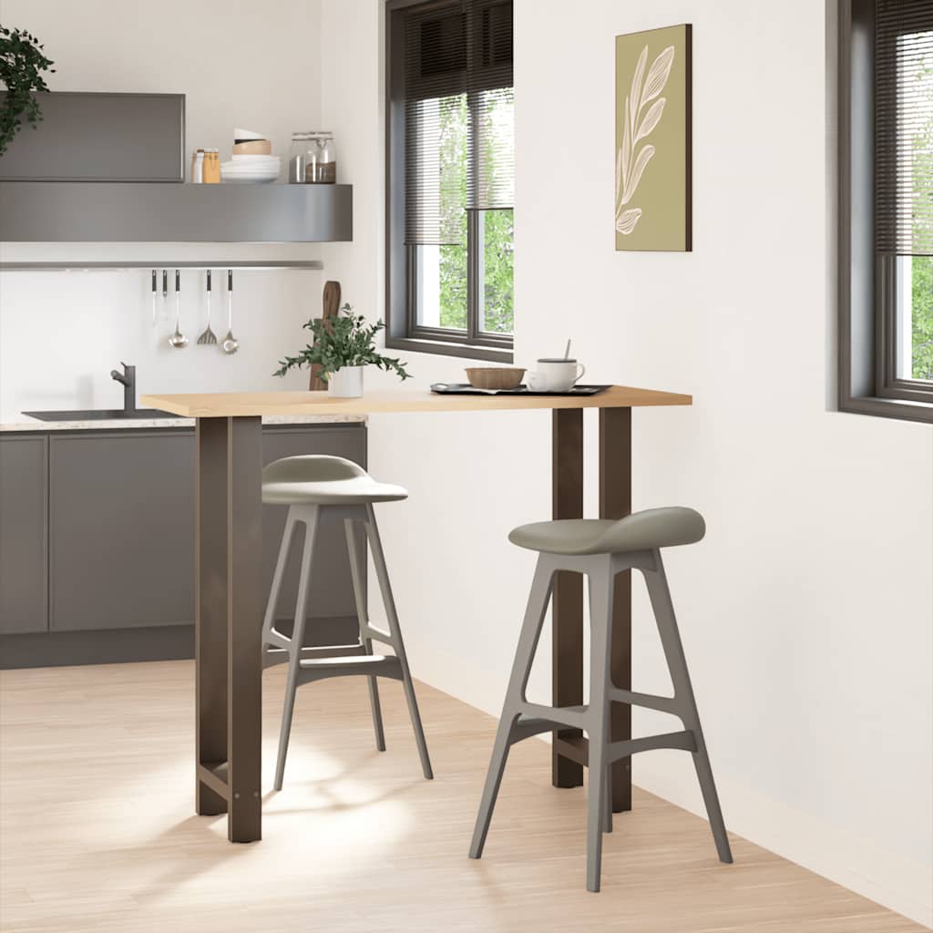 Gambe per tavolo da bar in acciaio naturale 2 pz 50x(110-111) cm in acciaio