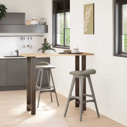 Gambe per tavolo da bar in acciaio naturale 2 pz 50x(110-111) cm in acciaio