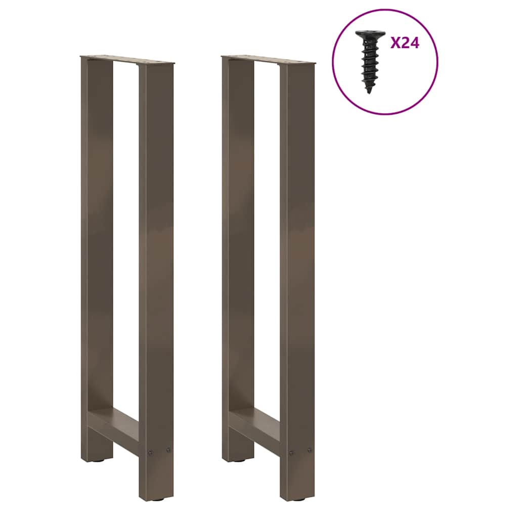Gambe per tavolo da bar in acciaio naturale 2 pz 50x(110-111) cm in acciaio