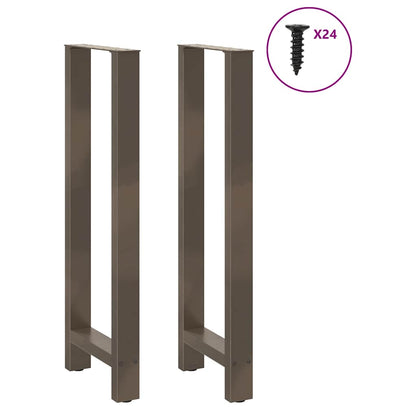 Gambe per tavolo da bar in acciaio naturale 2 pz 50x(110-111) cm in acciaio