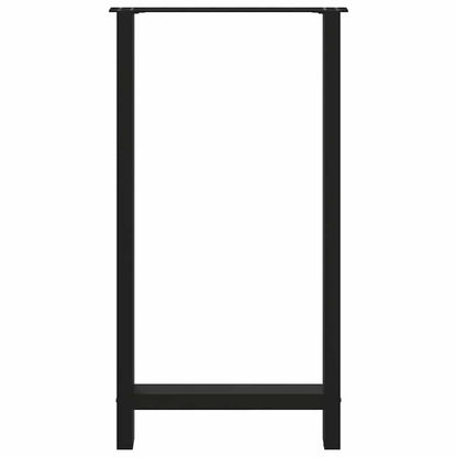 Gambe per tavolo da bar nere 2 pz 60x(110-111) cm in acciaio