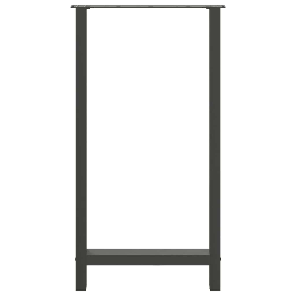 Gambe per tavolo da bar antracite 2 pz 60x(110-111) cm in acciaio