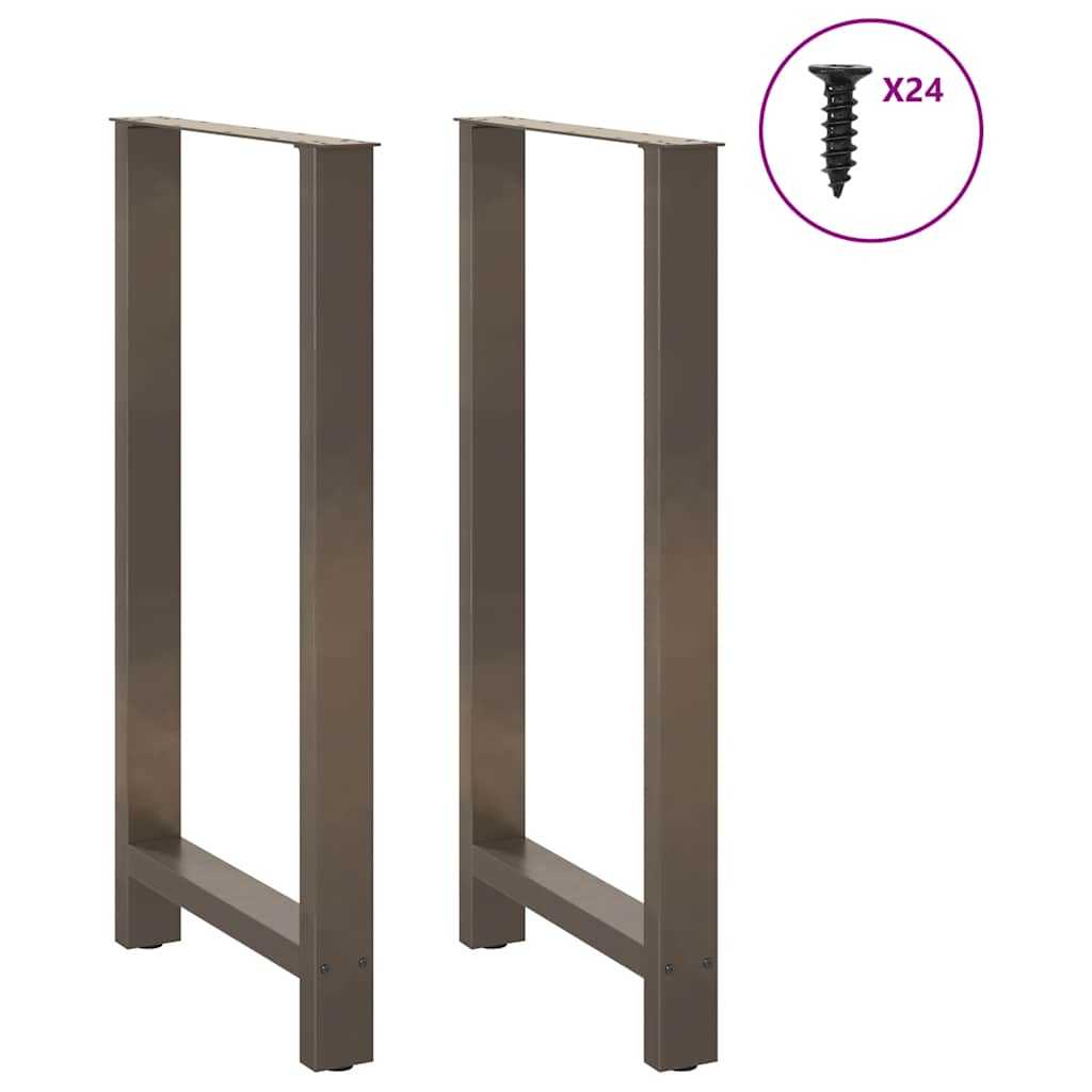Gambe per tavolo da bar in acciaio naturale 2 pz 60x(110-111) cm in acciaio