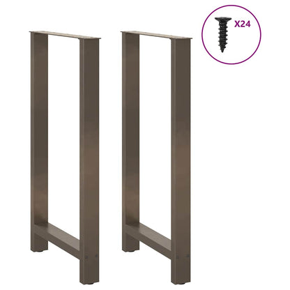 Gambe per tavolo da bar in acciaio naturale 2 pz 60x(110-111) cm in acciaio