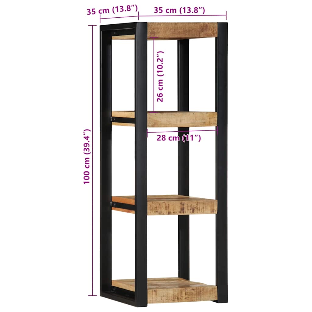 Mensola da Parete 35x35x100cm in Legno Massello di Mango Grezzo | homemem39