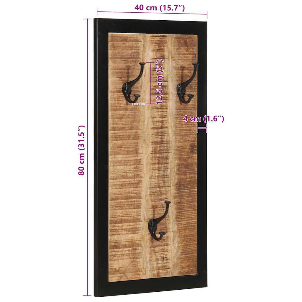 Appendiabiti 40x2x80 cm in Legno Massello Grezzo di Mango - homemem39