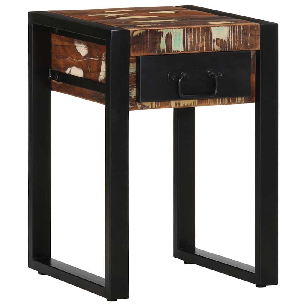 Tavolino Multicolore 35x35x50 cm in Legno Massello Recupero