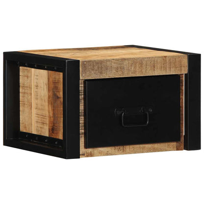 Comodino 40x35x25 cm in Legno Grezzo Massello di Mango - homemem39