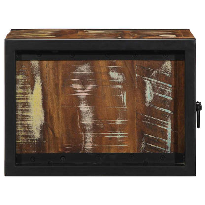 Comodino Multicolore 40x35x25 cm in Legno Massello Recupero