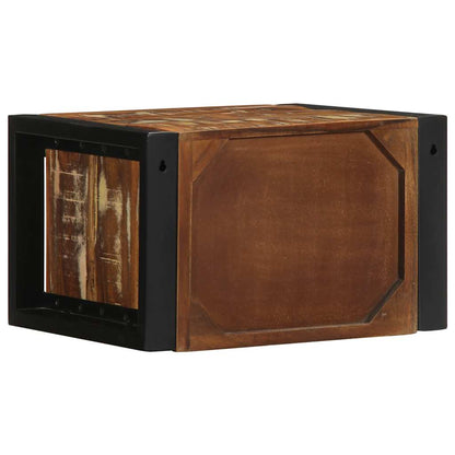 Comodino Multicolore 40x35x25 cm in Legno Massello Recupero