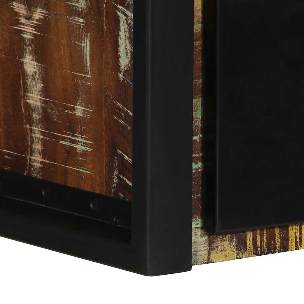 Comodino Multicolore 40x35x25 cm in Legno Massello Recupero | homemem39