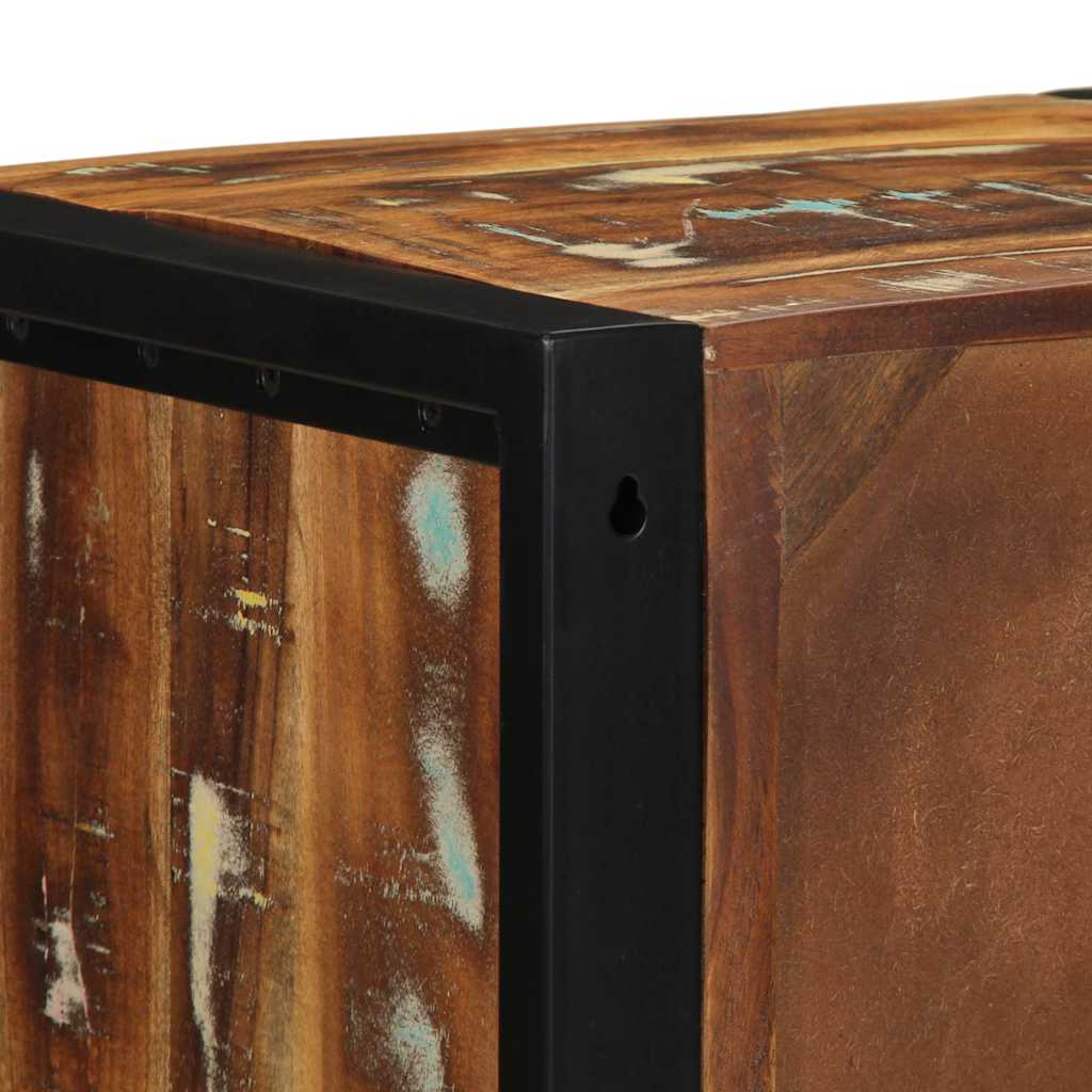 Comodino Multicolore 40x35x40 cm in Legno Massello Recupero - homemem39