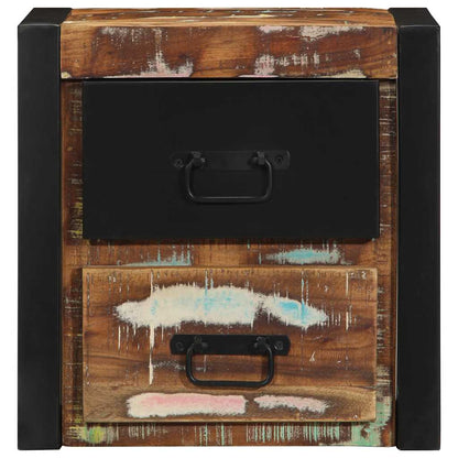 Comodino Multicolore 40x35x40 cm in Legno Massello Recupero - homemem39