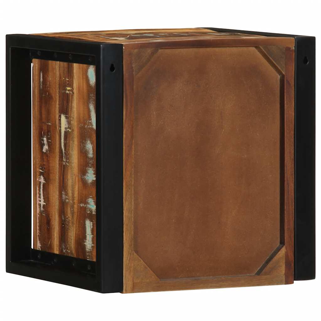 Comodino Multicolore 40x35x40 cm in Legno Massello Recupero - homemem39