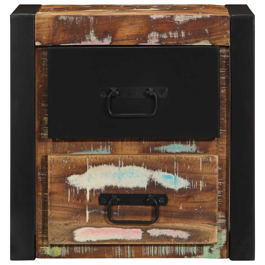 Comodini 2 pz Multicolore 40x35x40cm in Legno Massello Recupero - homemem39