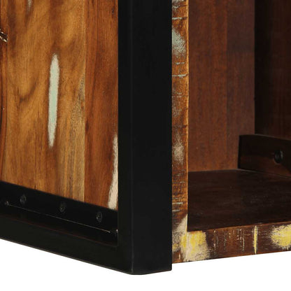 Comodino Multicolore 40x35x40 cm in Legno Massello Recupero | homemem39