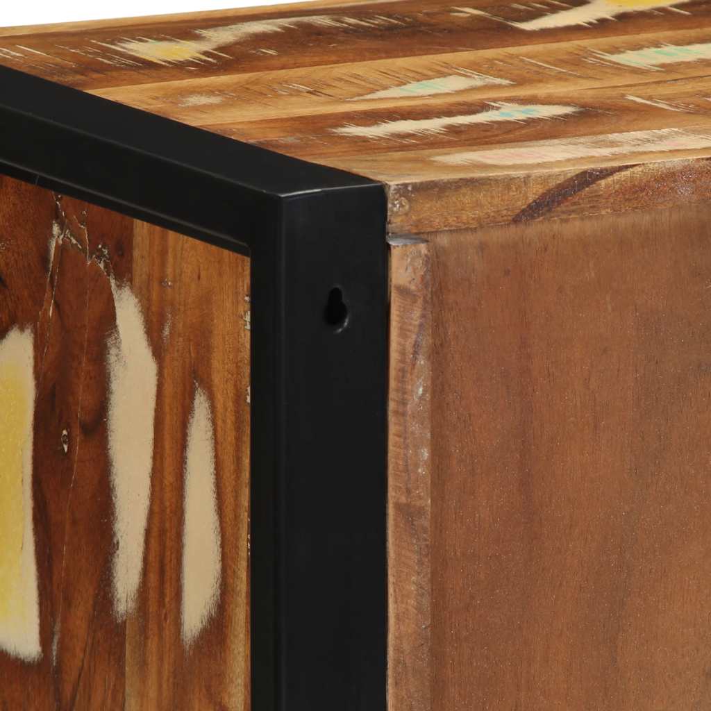 Comodino Multicolore 40x35x40 cm in Legno Massello Recupero | homemem39
