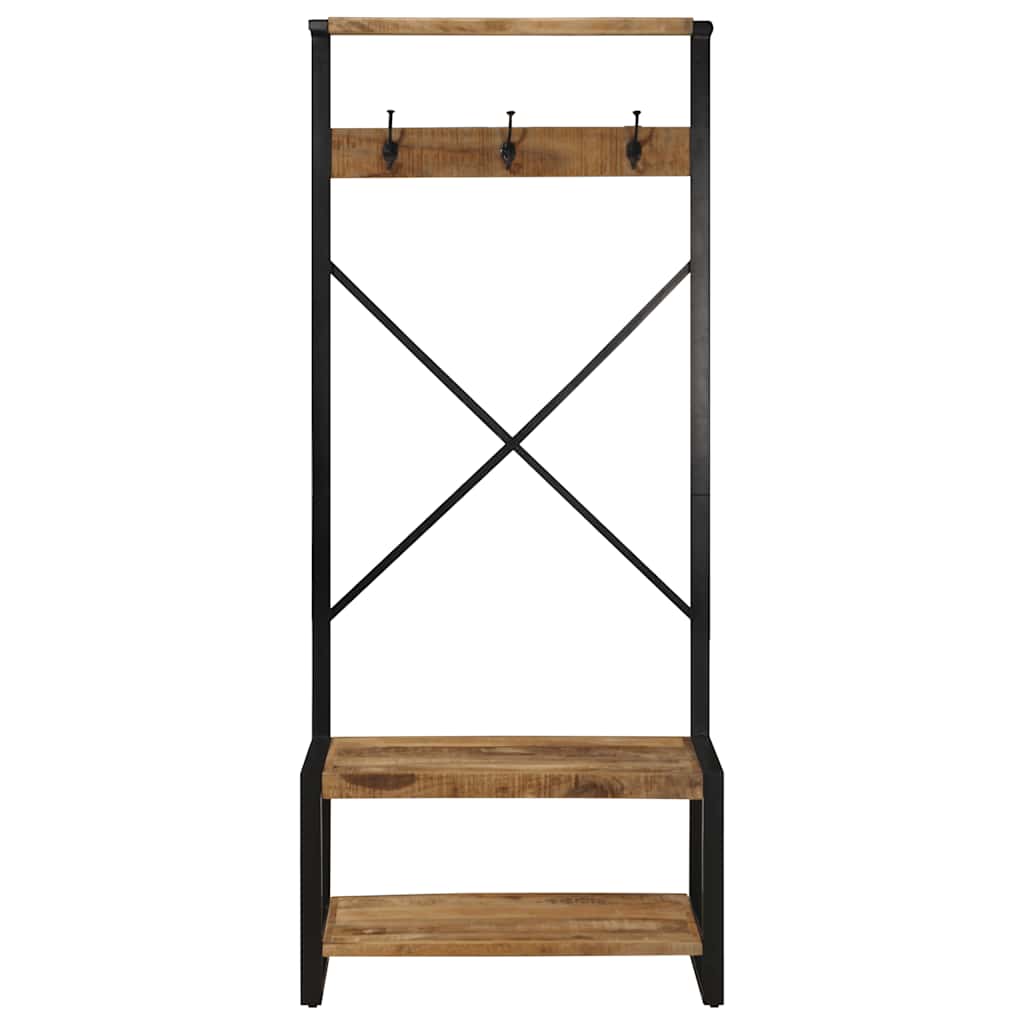 Appendiabiti 80x40x190 cm in Legno Massello Grezzo di Mango | homemem39