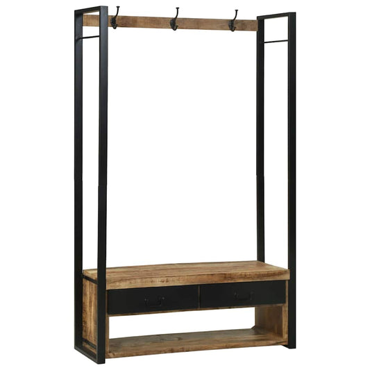Stendibiancheria con cassetto Marrone Legno massello di mango | homemem39