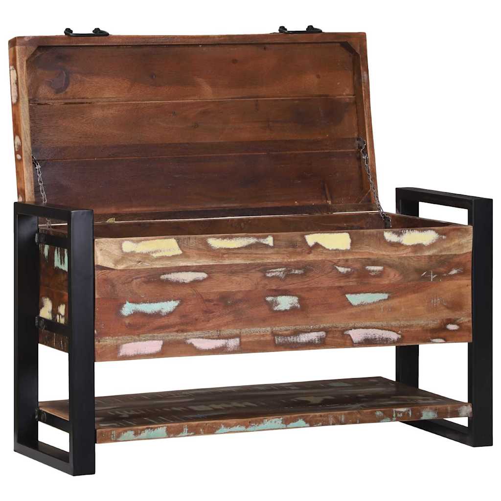 Scatola di Stoccaggio Multicolore Legno massello di recupero