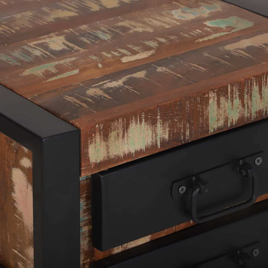 Tavolino Multicolore 40 x 40 x 80 cm Legno Recuperato Massello