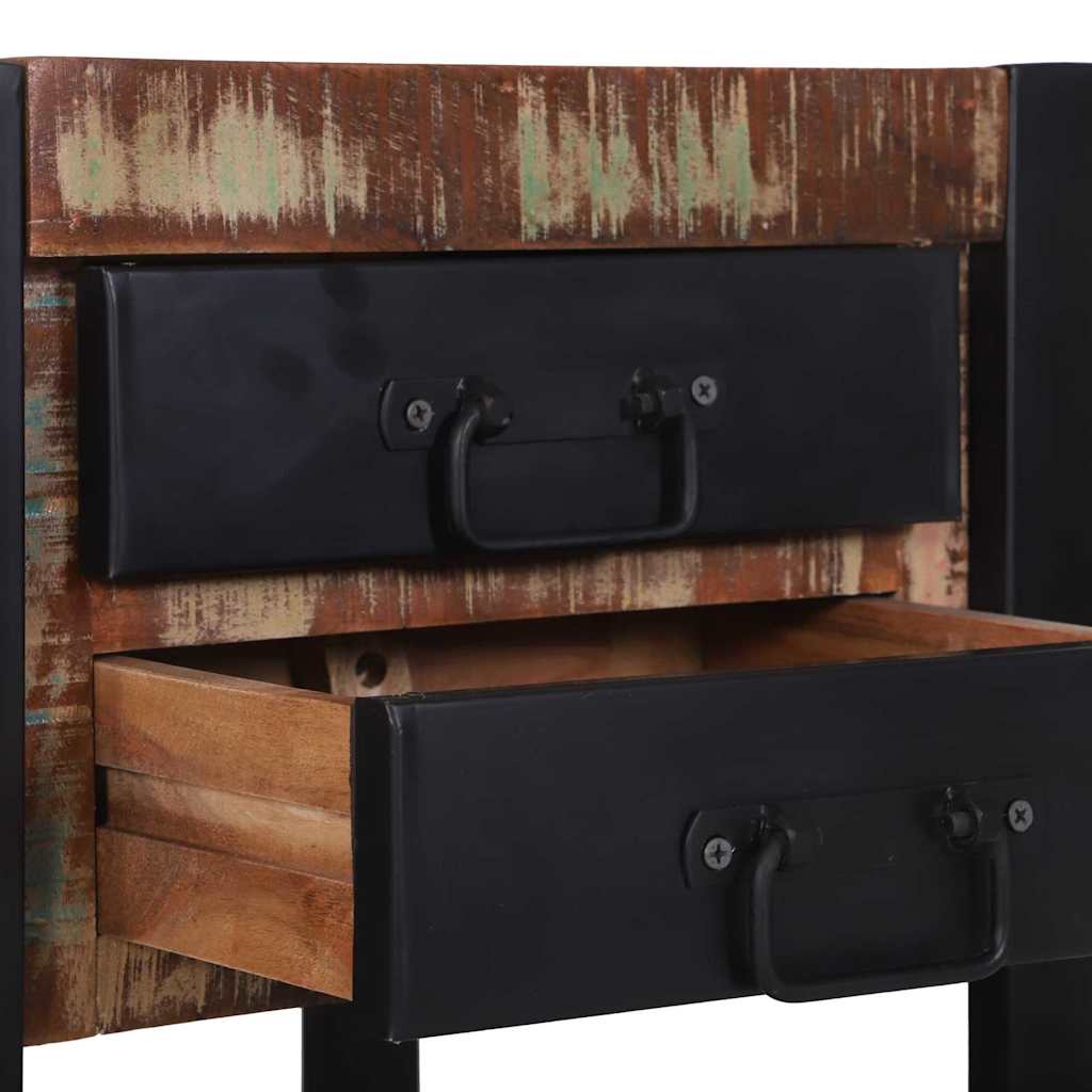 Tavolino Multicolore 40 x 40 x 80 cm Legno Recuperato Massello