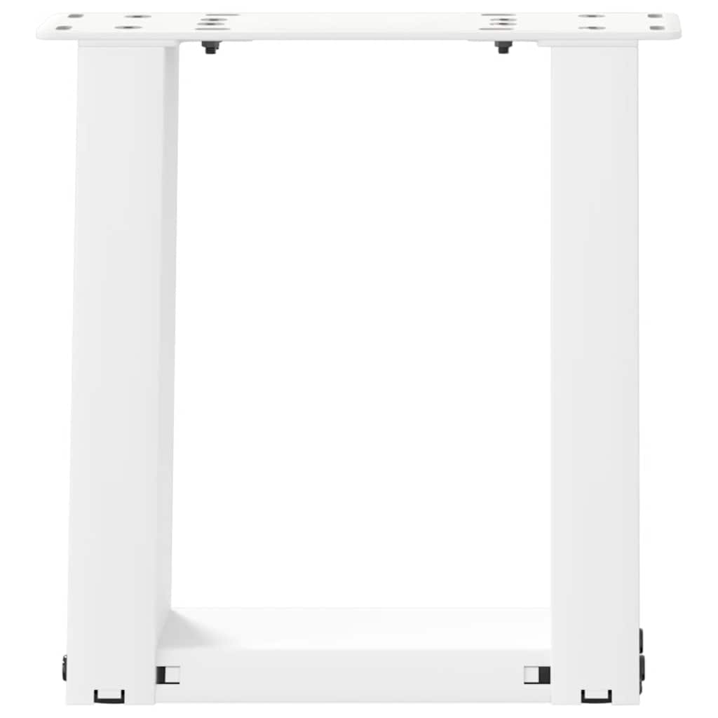 Gambe per Tavolino da Caffè a Forma di U 2 pz Bianche 30x(30-31) cm Acciaio