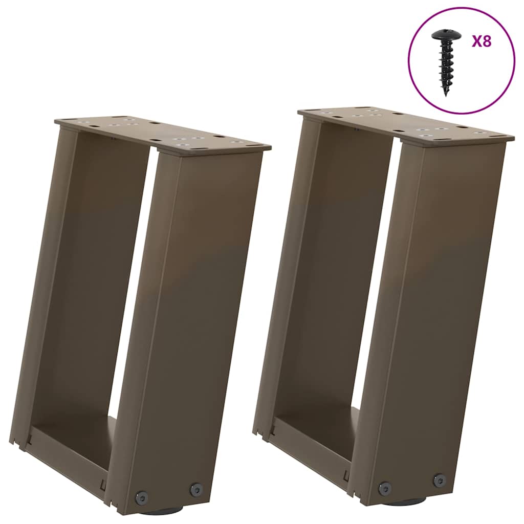 Gambe per Tavolino da Caffè forma U 2 pz Naturale 30x(30-31) cm