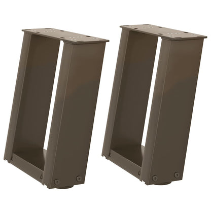 Gambe per Tavolino da Caffè a Forma di U 2 pz Acciaio Naturale 30x(30-31) cm Acciaio - homemem39